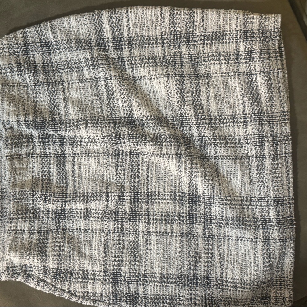 Gray and White Plaid Skirt